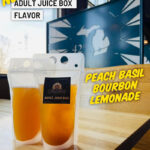Peach Basil Bourbon Lemonade